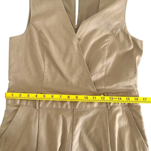 Banana Republic Factory Women's Linen Blend Safari Romper Beige Size 10 - Picture 8 of 10